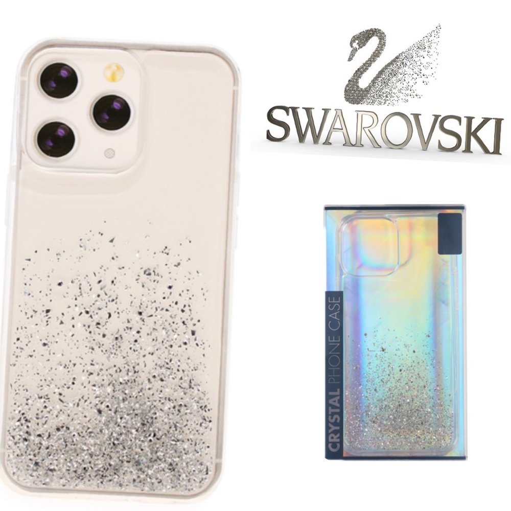 SWAROVSKI Crystals Silver Glitter Dipped iPhone 13 PRO MAX Case